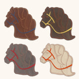 Cocteleras de Caballo en Tercipelo Bordado. Set de 4