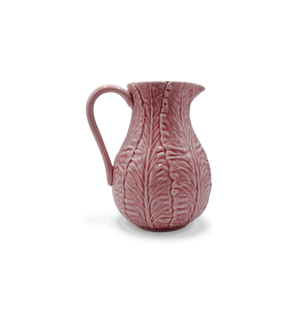 Jarrita de cerámica rosa en forma de hoja de repollo, marca Zash