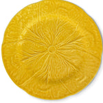 Plato base de cerámica amarillo con forma de hoja de repollo, marca Zash