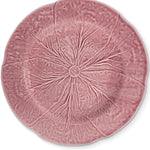 Plato base de cerámica en forma de repollo color rosa, marca Zash