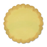 Mantel Individual Vivi en lino amarillo con orilla bordada con pelitos, marca Zash