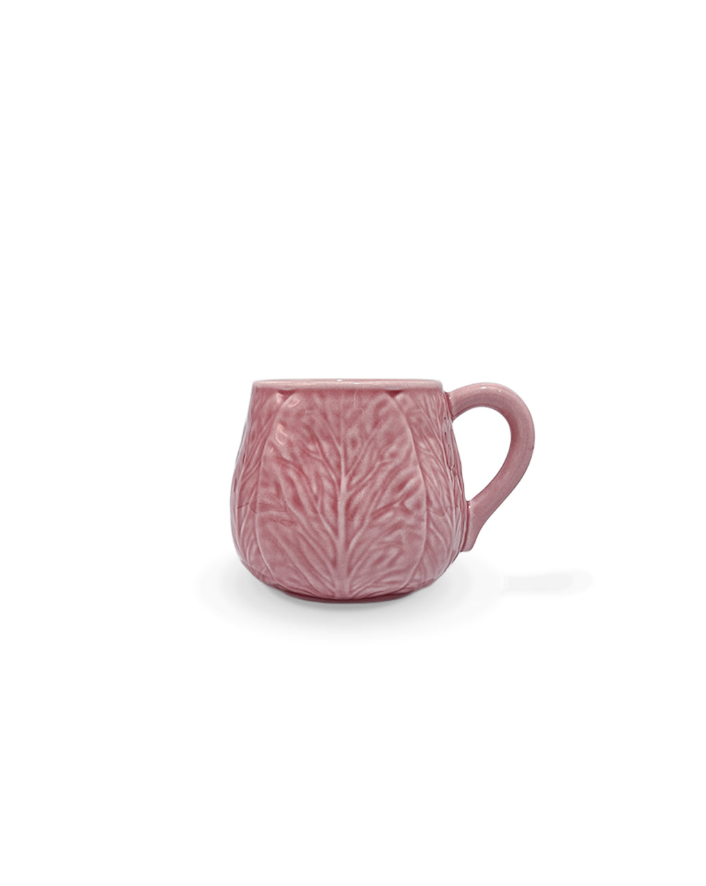 Taza mug para café o té en cerámica rosa con forma de hojas de repollo, marca Zash