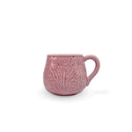Taza mug para café o té en cerámica rosa con forma de hojas de repollo, marca Zash