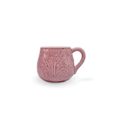 Taza mug para café o té en cerámica rosa con forma de hojas de repollo, marca Zash