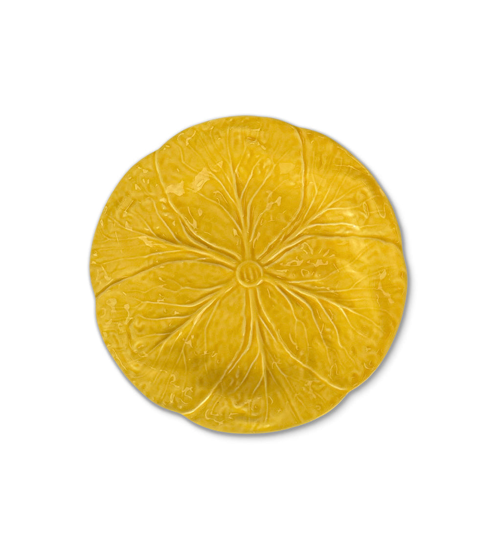 Platos para ensalada de cerámica color amarillo, en forma de hoja de repollo, marca Zash