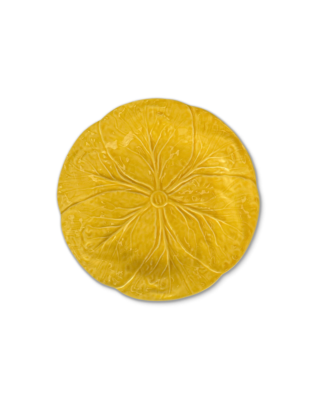 Platos para ensalada de cerámica color amarillo, en forma de hoja de repollo, marca Zash