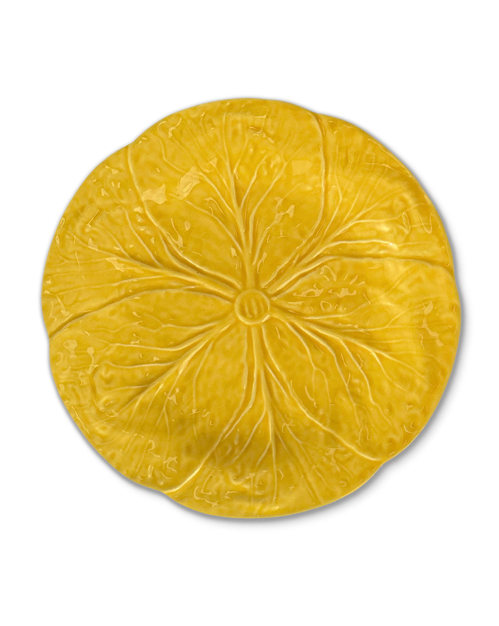 Plato trinche de cerámica amarilla en forma de hoja de repollo, marca Zash