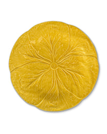 Plato trinche de cerámica amarilla en forma de hoja de repollo, marca Zash