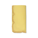 Servilleta Vivi de lino amarilla con orilla bordada, marca Zash