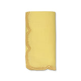 Servilleta Vivi de lino amarilla con orilla bordada, marca Zash