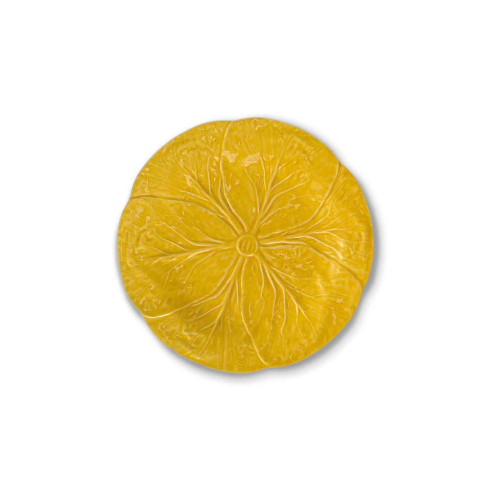 Plato para pan de cerámica color amarillo, en forma de hoja de repollo, marca Zash 