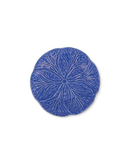 Plato Pan de Repollo Azul Cobalto. Set de 4