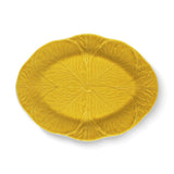 Platón para servir de 32 cm de cerámica color amarillo en forma de hojas de repollo, marca Zash