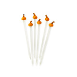 Set de 6 Pinchos Artesanales de Calabaza Naranja