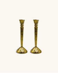 Candelabro Martelinado Vintage en Dorado, set de 2