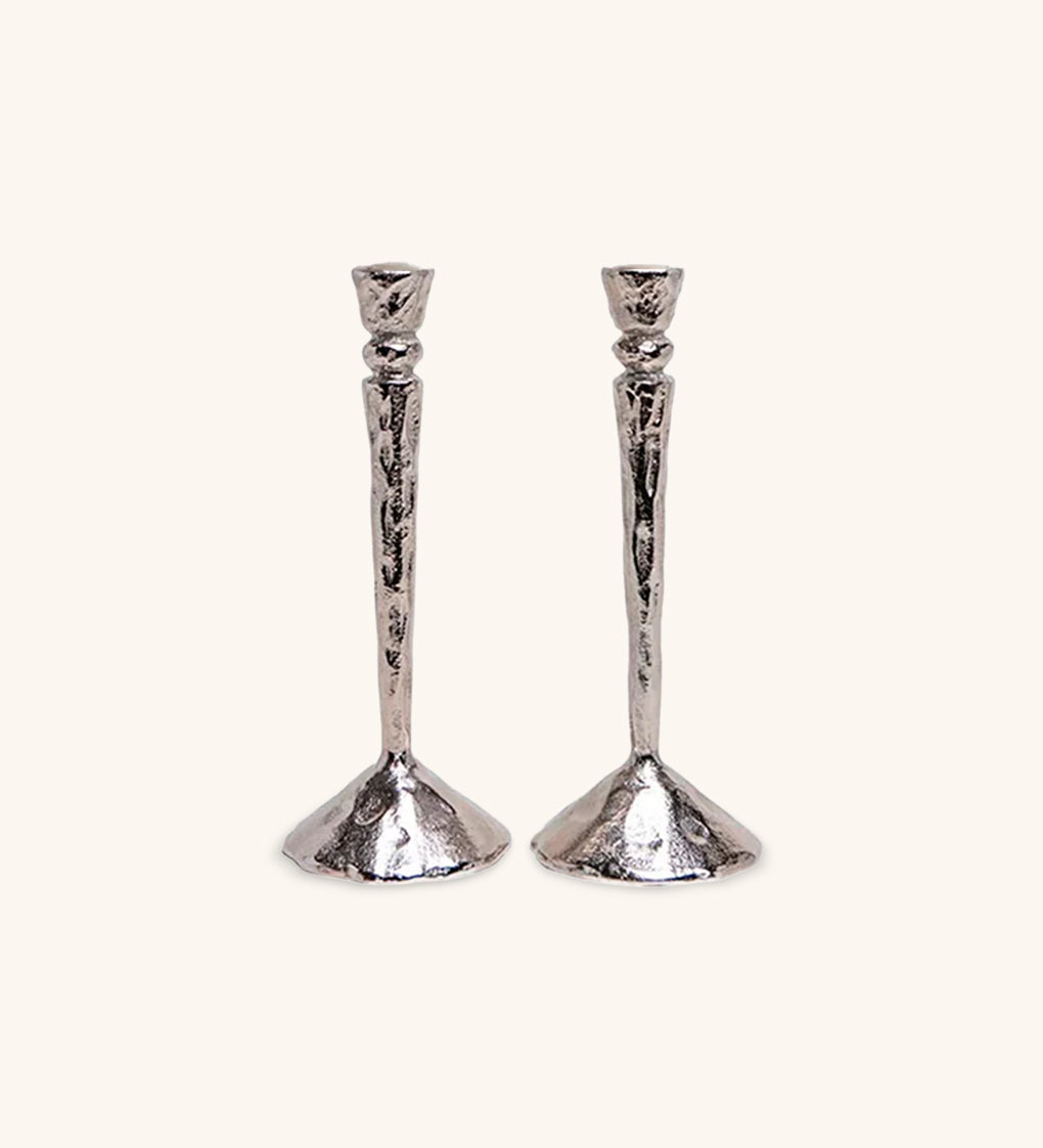 Candelabro Martelinado Vintage en Plateado