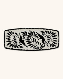 Charola Puebla 36 cm x 14 cm en Blanco y Negro.