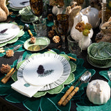 Bajo Plato Geranio Verde. Set de 4.