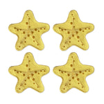 Set de 4 servilletas cocteleras de algodón en froma de estrella de mar en color amarillo, marca Zash