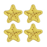 Set de 4 servilletas cocteleras de algodón en froma de estrella de mar en color amarillo, marca Zash