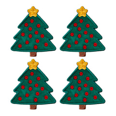 Cocteleras en Forma de Árbol de Navidad en Terciopelo Verde. Set de 4