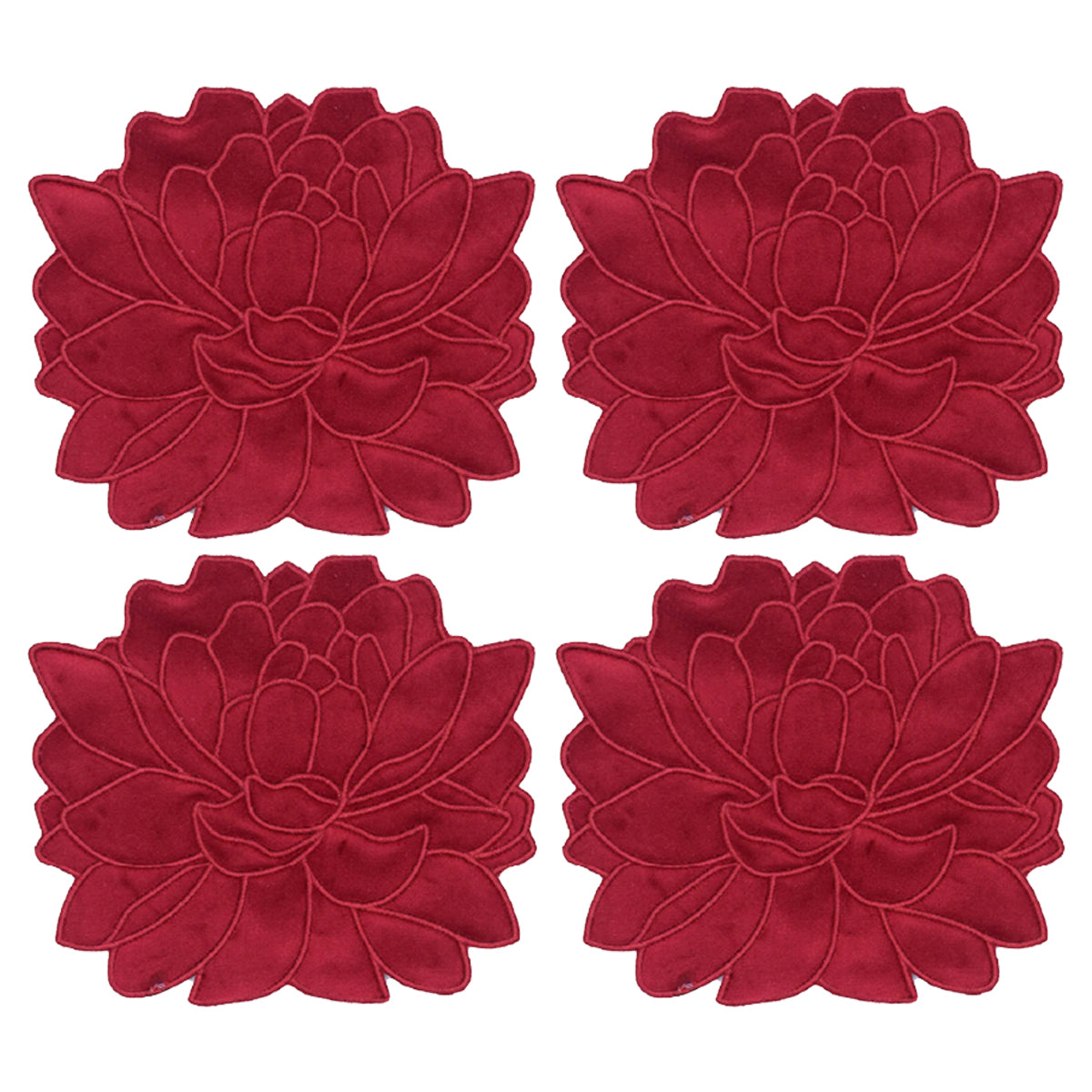 Servilletas de coctel Blossom en terciopelo rojo, marca Zash