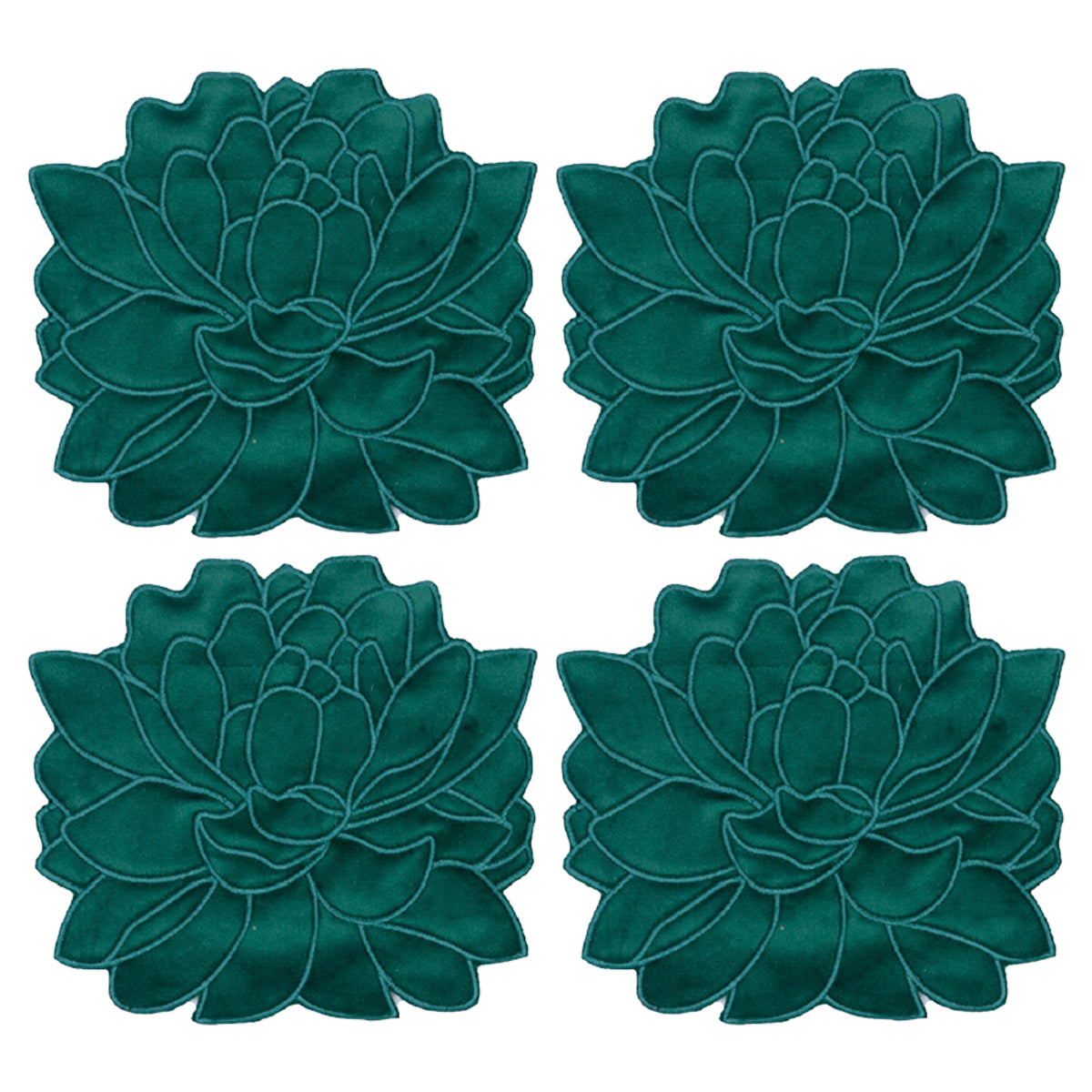 Servilletas de coctel Blossom en terciopelo verde, marca Zash