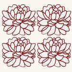 Cocteleras Blossom en Lino Blanco con Orilla Bordada en Rojo . Set de 4 copy 2