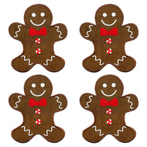 Servilletas de coctel de gingerbread man en lino café, marca Zash