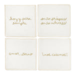 Servilletas cocteleras bordadas con frases para Novios y Boda de la marca Zash