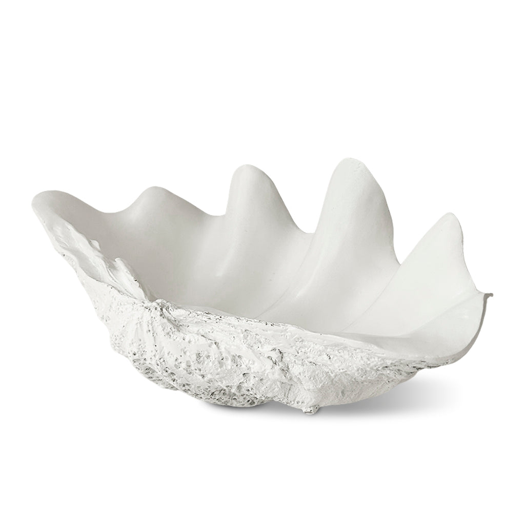 Platon en forma de concha marina de resina blanca