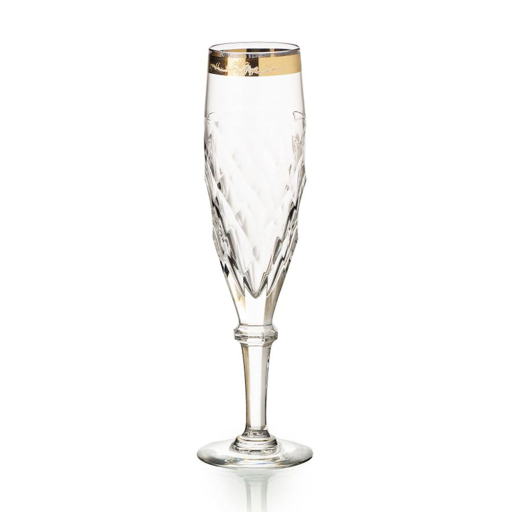 Copa Flauta Palazzo de Cristal con filo Dorado, marca Vista Alegre