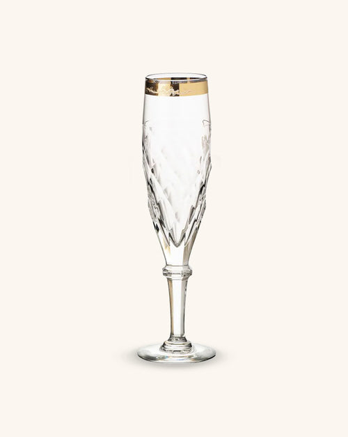 Copa Flauta Palazzo Gold. Set de 4