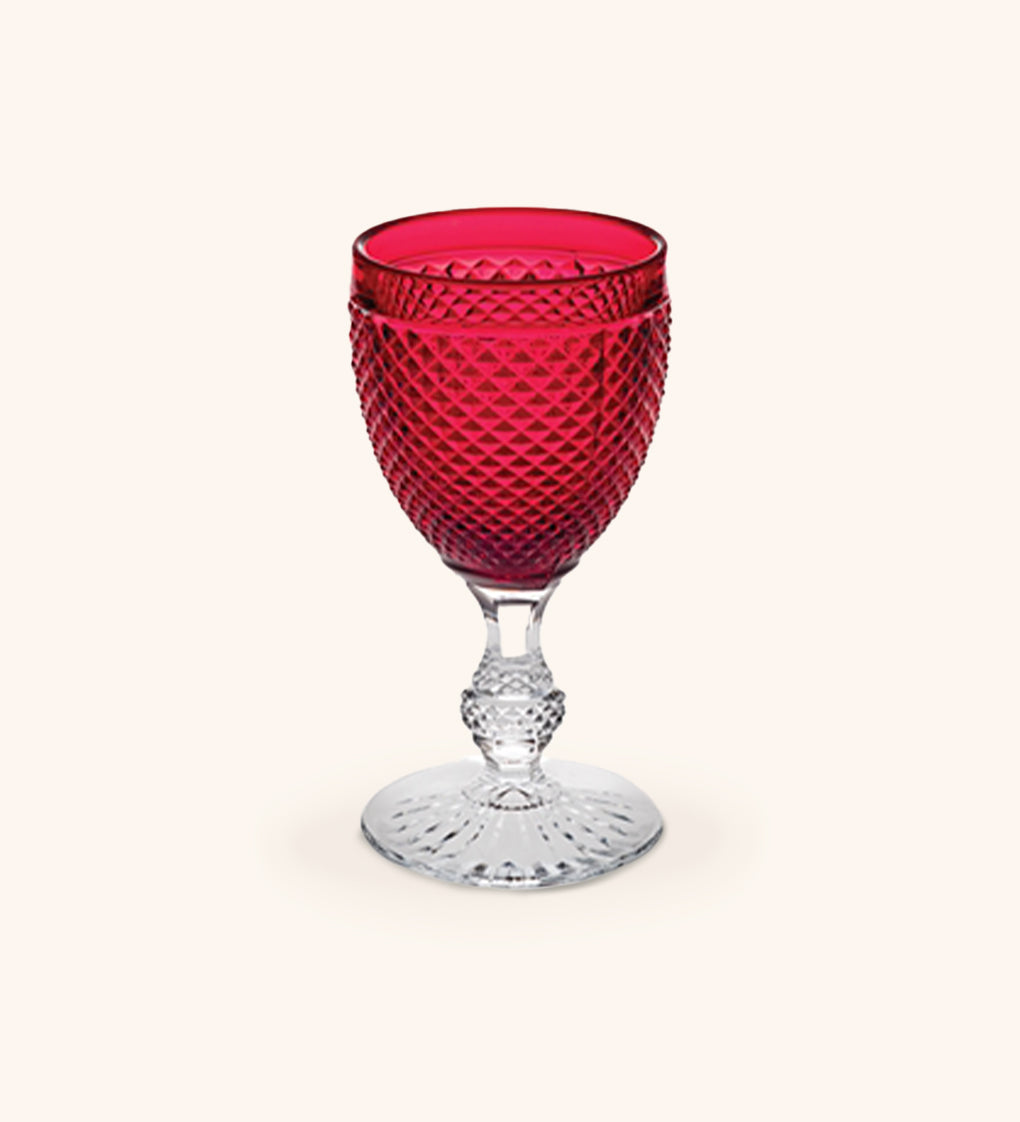 Copa de Agua Bicolor Calice Rojo y Base Transparente