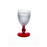 Copa de Agua Bicos Bicolor Base Roja. Set de 4