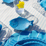 Set de 4 Platos para Pan de Pez Turquesa 18 cm