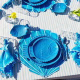 Set de 4 Platos para Pan de Pez Turquesa 18 cm