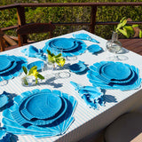 Set de 4 Servilletas Turquesa con Bordado de Olas - La Mar