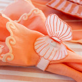 Set de 4 Servilletas Coral con Bordado de Olas - La Mar