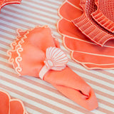 Set de 4 Servilletas Coral con Bordado de Olas - La Mar