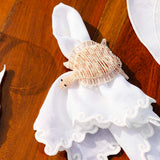 Set de 4 Servilletas Blancas con Bordado de Olas - La Mar