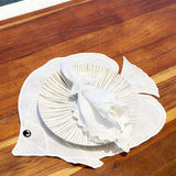 Set de 4 Servilletas Blancas con Bordado de Olas - La Mar