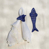 Set de 4 Servilleteros de Pez Azul Rey - La Mar