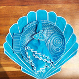 Set de 4 Servilletas Turquesa con Bordado de Olas - La Mar