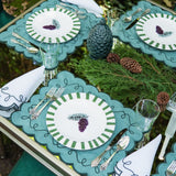Plato Trinche Candy Cane Verde Bosque. Set de 4