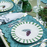 Plato Trinche Candy Cane Verde Bosque. Set de 4