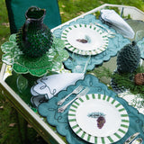 Plato Trinche Candy Cane Verde Bosque. Set de 4