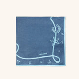 Servilletas Cowgirl en Lino Azul con Bordado Turquesa. Set de 4