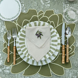 Set de Vajilla con Platos Trinche y Platos Soperos Candy Cane Verde Olivo. Set para 4 personas