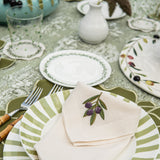 Set de Vajilla con Platos Trinche y Platos Soperos Candy Cane Verde Olivo. Set para 4 personas